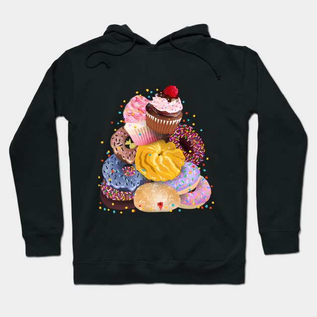 Cupcakes and Donuts Hoodie by Renee Ciufo Illustration